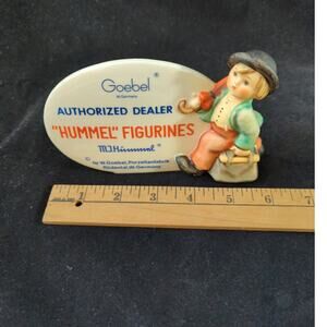 Vintage 1976 Goebel Hummel Authorized Dealer Plaque With Merry Wanderer